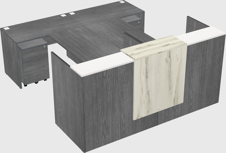 Shared u-shaped reception desks