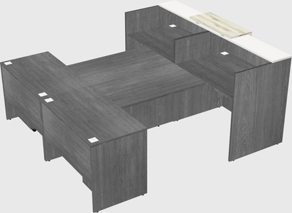 Shared u-shaped reception desks
