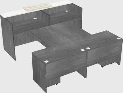 Shared u-shaped reception desks
