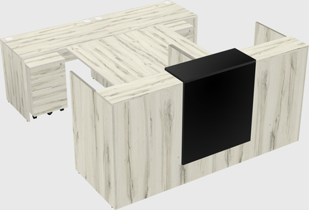Shared u-shaped reception desks