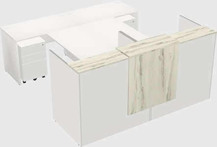 Shared u-shaped reception desks