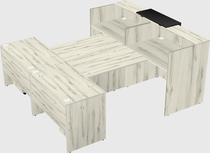 Shared u-shaped reception desks