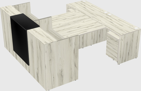 Shared u-shaped reception desks