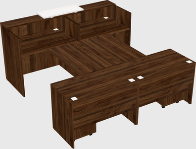 Shared u-shaped reception desks
