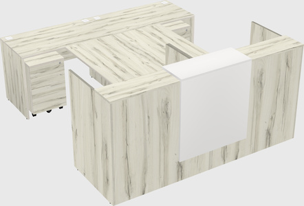 Shared u-shaped reception desks