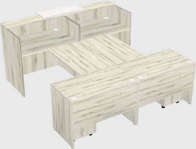 Shared u-shaped reception desks