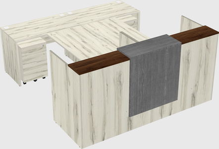 Shared u-shaped reception desks