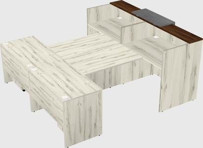 Shared u-shaped reception desks