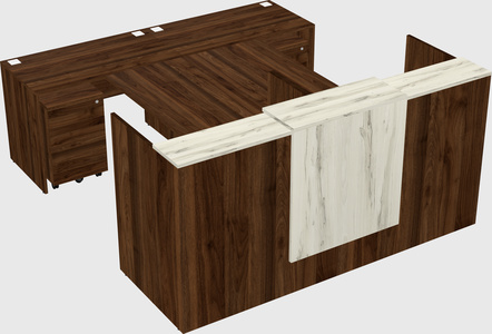 Shared u-shaped reception desks