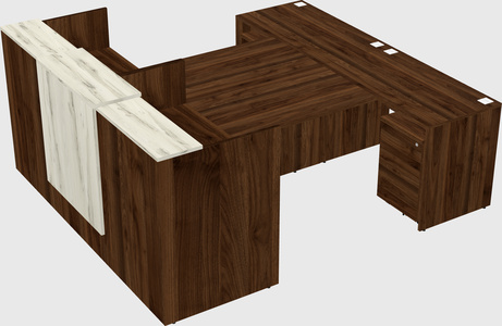 Shared u-shaped reception desks
