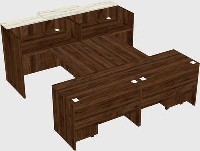 Shared u-shaped reception desks