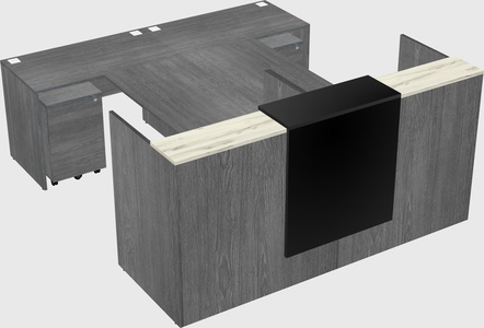 Shared u-shaped reception desks