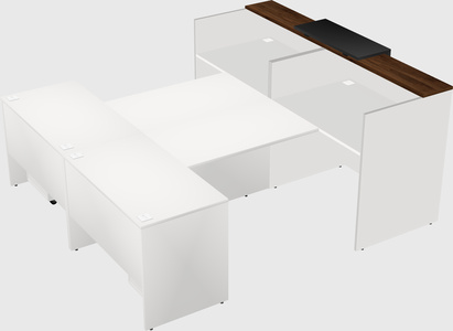 Shared u-shaped reception desks