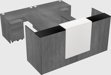 Shared u-shaped reception desks