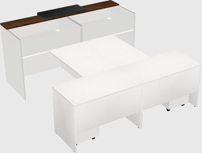 Shared u-shaped reception desks
