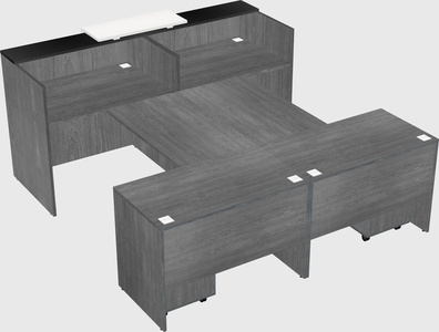 Shared u-shaped reception desks