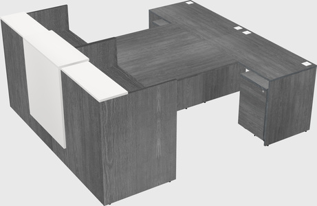 Shared u-shaped reception desks