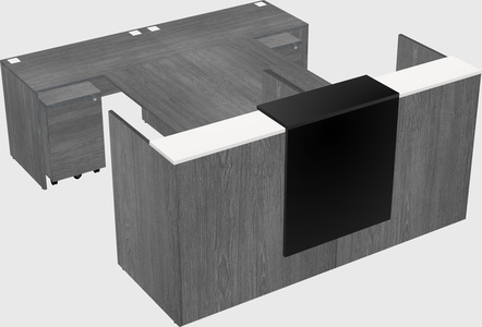 Shared u-shaped reception desks