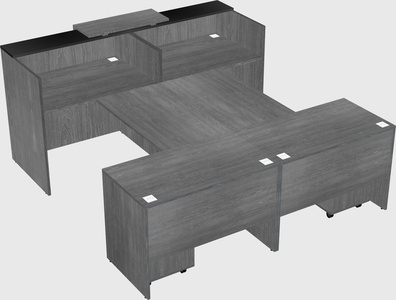 Shared u-shaped reception desks