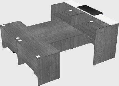 Shared u-shaped reception desks