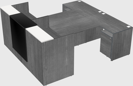 Shared u-shaped reception desks