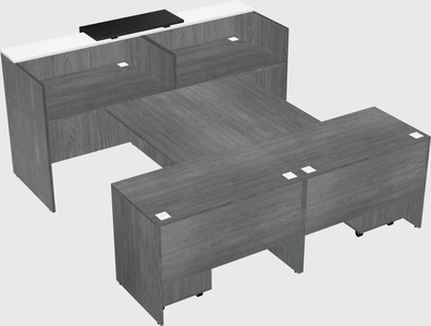 Shared u-shaped reception desks