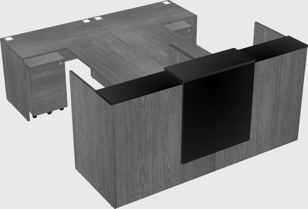 Shared u-shaped reception desks