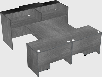 Shared u-shaped reception desks