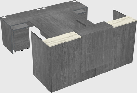Shared u-shaped reception desks