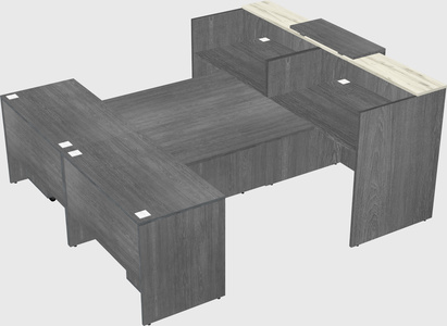 Shared u-shaped reception desks