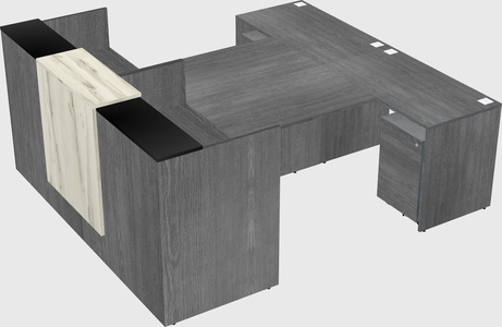 Shared u-shaped reception desks