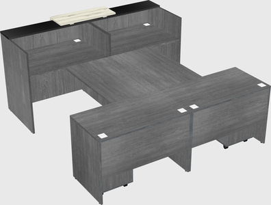 Shared u-shaped reception desks