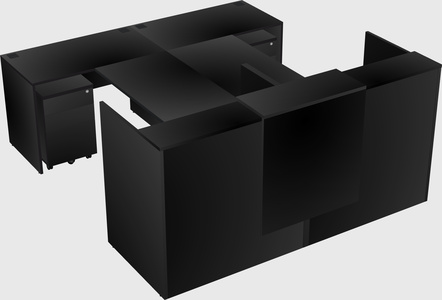 Shared u-shaped reception desks
