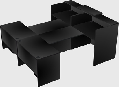 Shared u-shaped reception desks