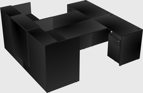 Shared u-shaped reception desks