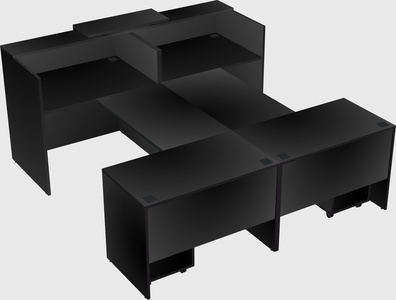 Shared u-shaped reception desks