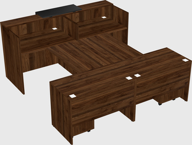 Shared u-shaped reception desks