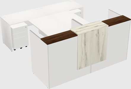 Shared u-shaped reception desks