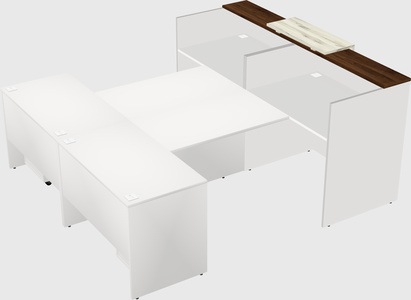 Shared u-shaped reception desks
