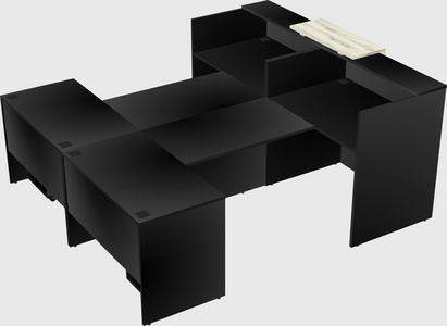 Shared u-shaped reception desks