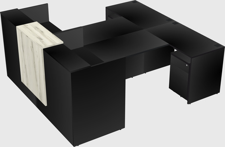 Shared u-shaped reception desks