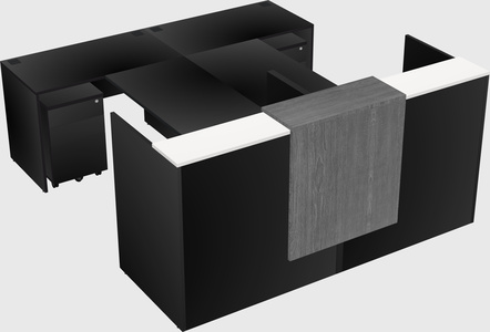 Shared u-shaped reception desks