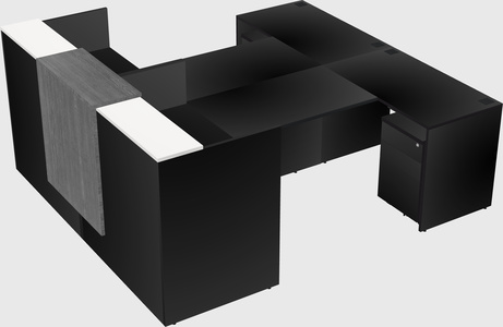 Shared u-shaped reception desks