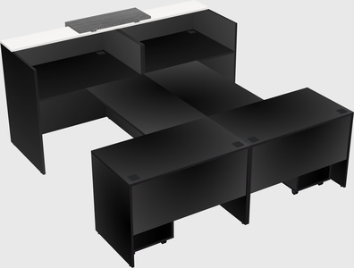 Shared u-shaped reception desks