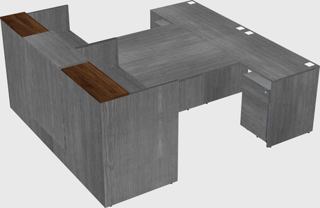 Shared u-shaped reception desks