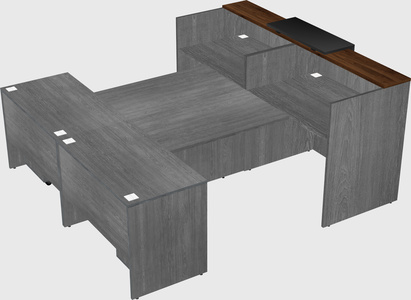 Shared u-shaped reception desks