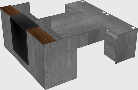 Shared u-shaped reception desks