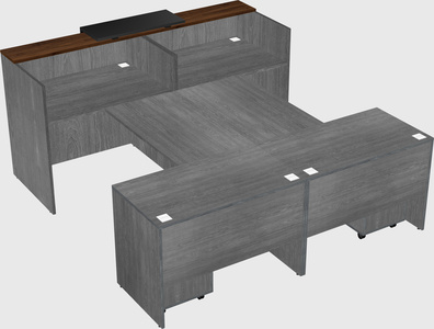 Shared u-shaped reception desks