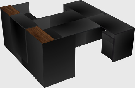 Shared u-shaped reception desks