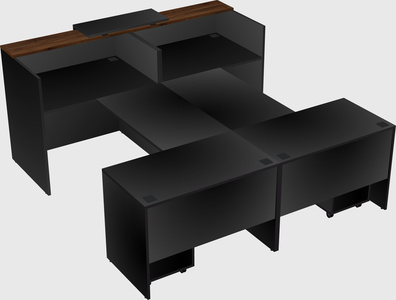 Shared u-shaped reception desks